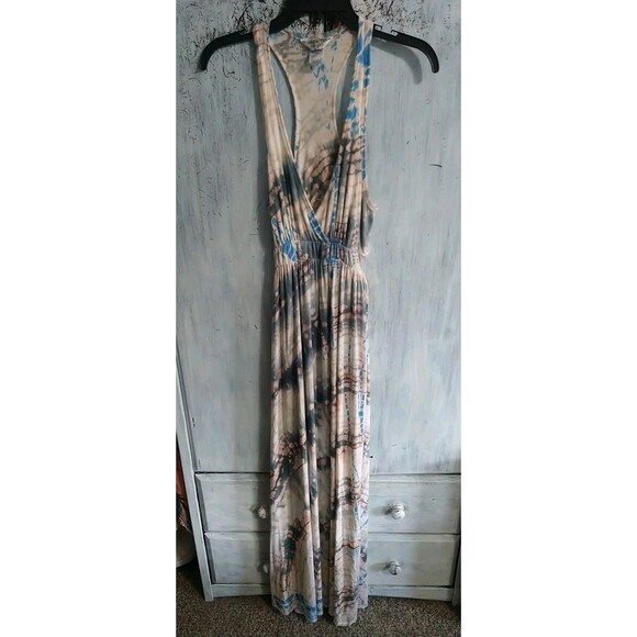 Hardtail Forever V-neck Sleeveless Tie Dye Maxi Dress Boho Feminine Cottage Core - Picture 1 of 9